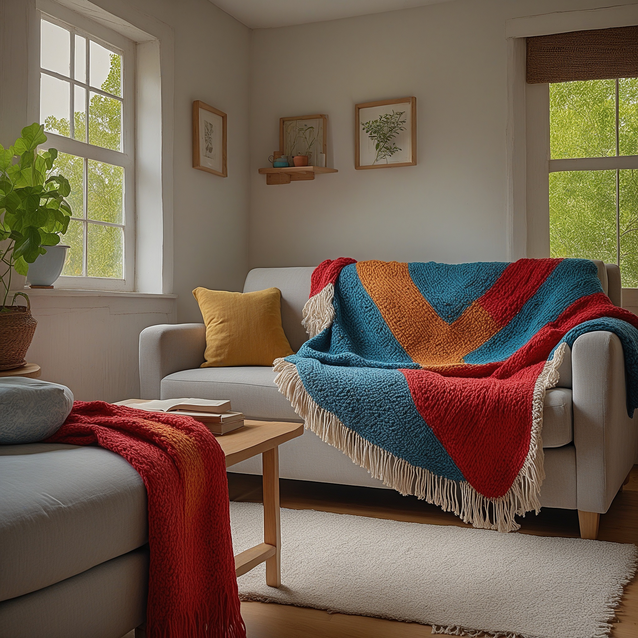 Colorful Knit Blankets