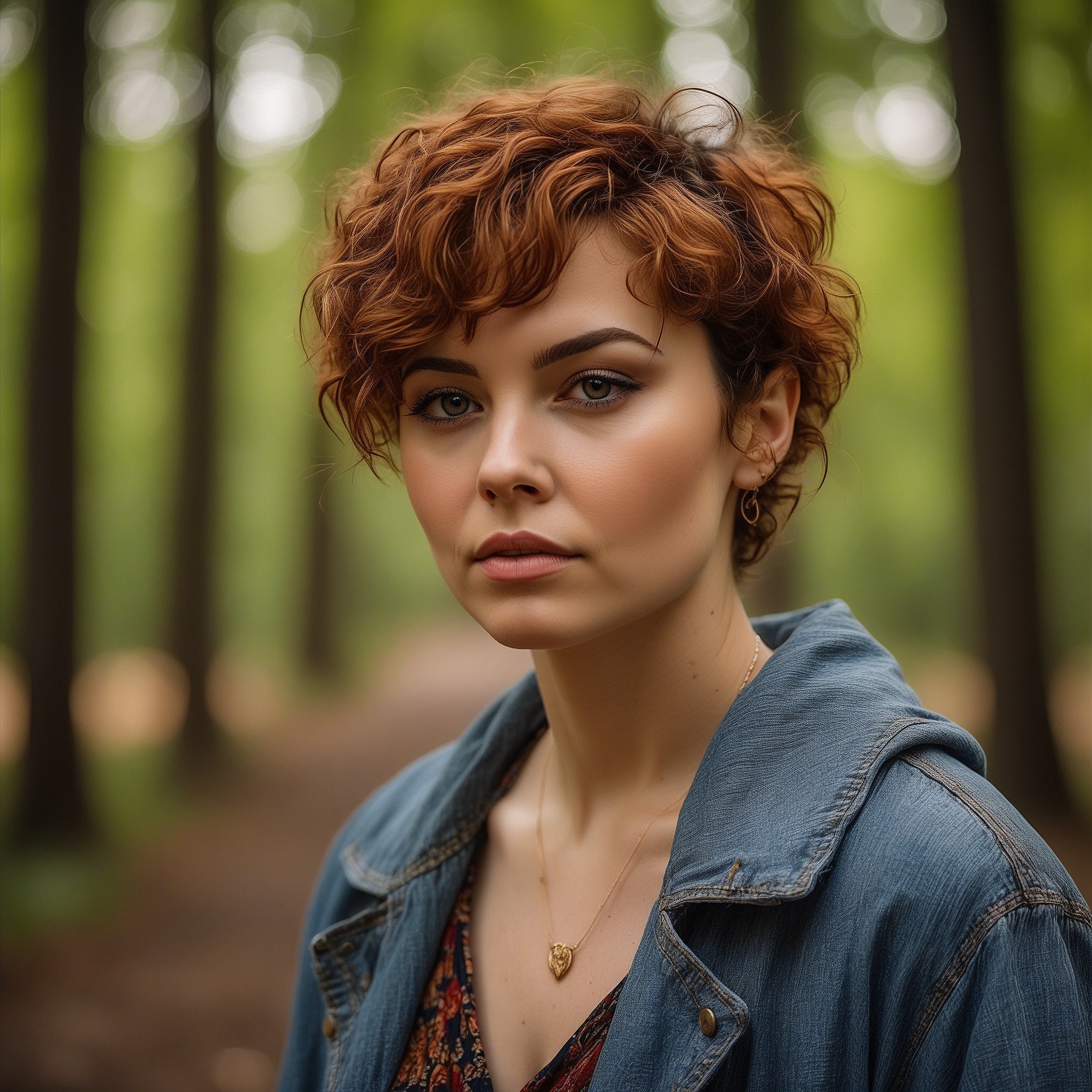 Curly Amber Pixie Cut