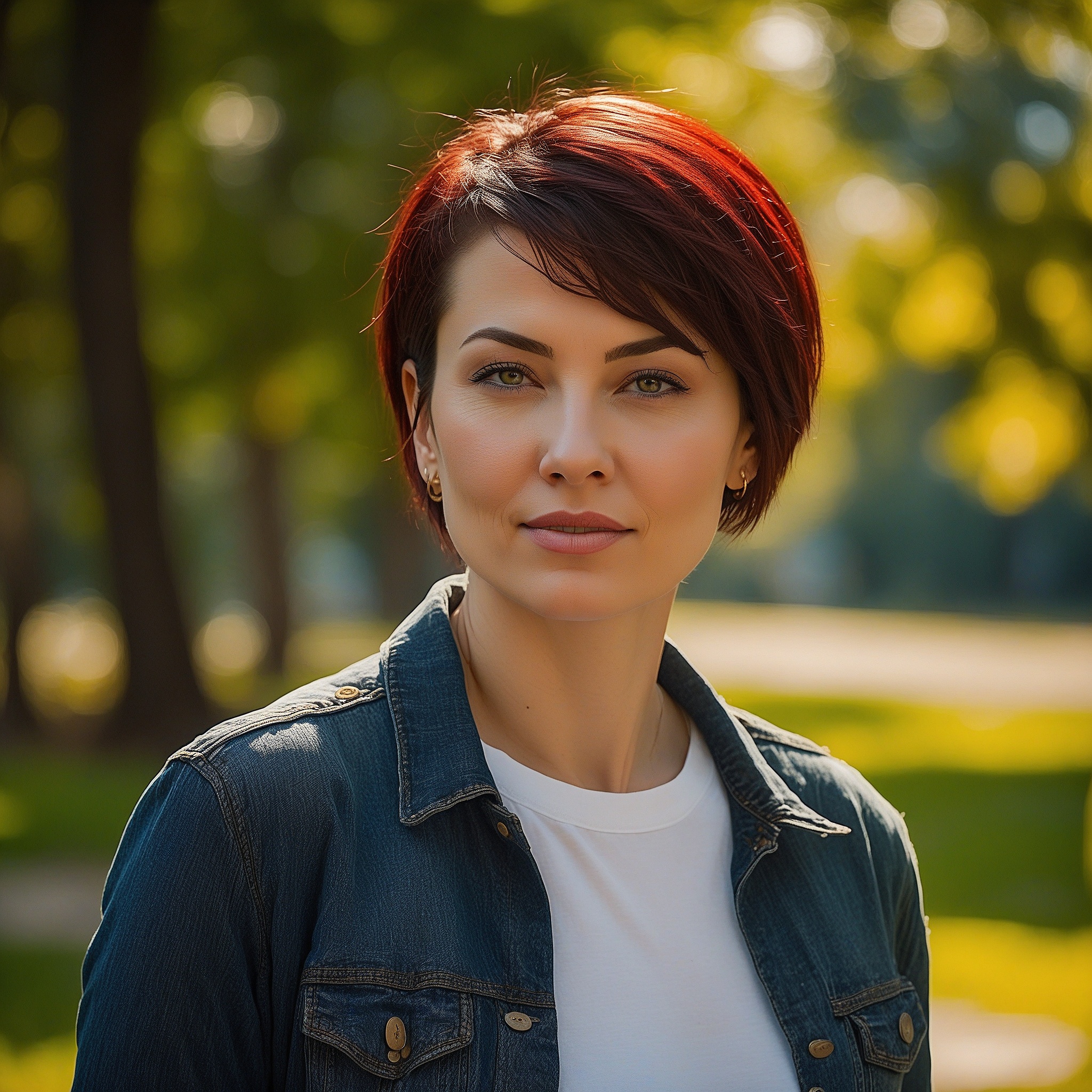 Deep Red Long Pixie With Side Bangs