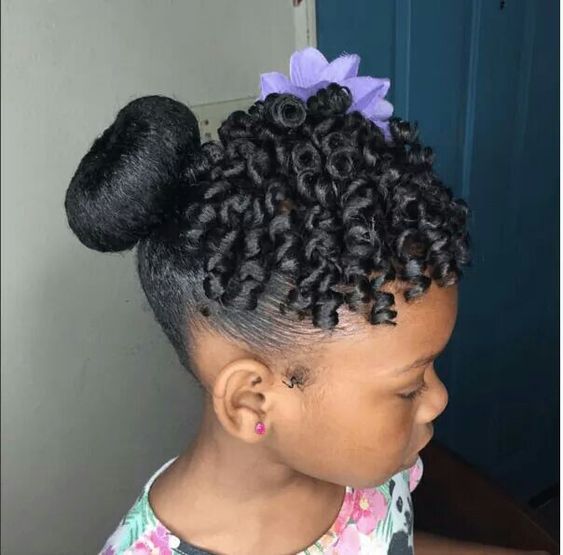 Doughnut Bun With Coiled Curls On Top