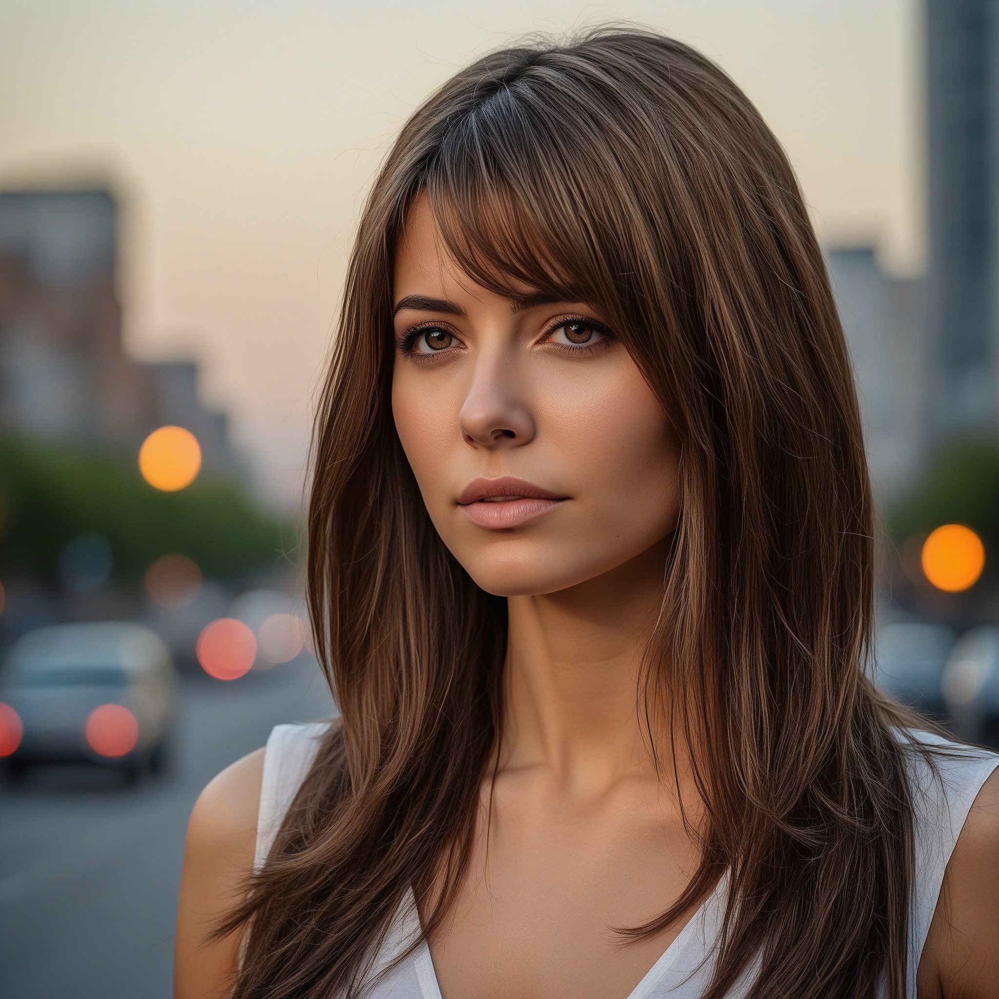 Layered Chocolate Brown Hair With Highlights