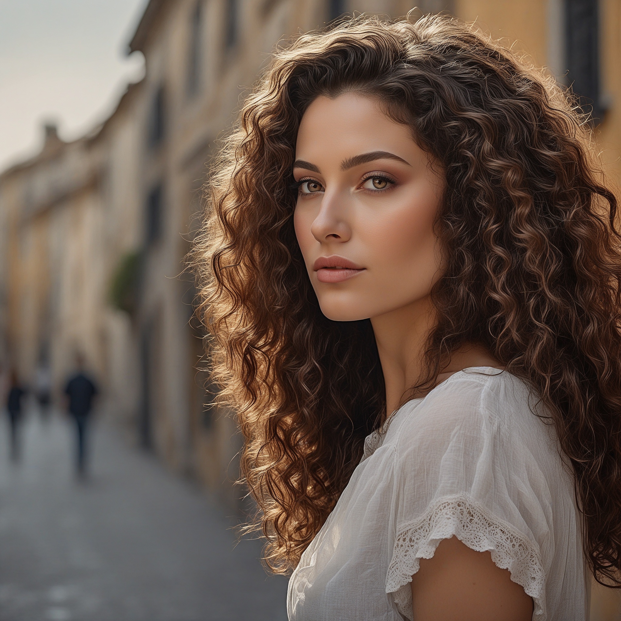 Long Layered Espresso Curly Hair