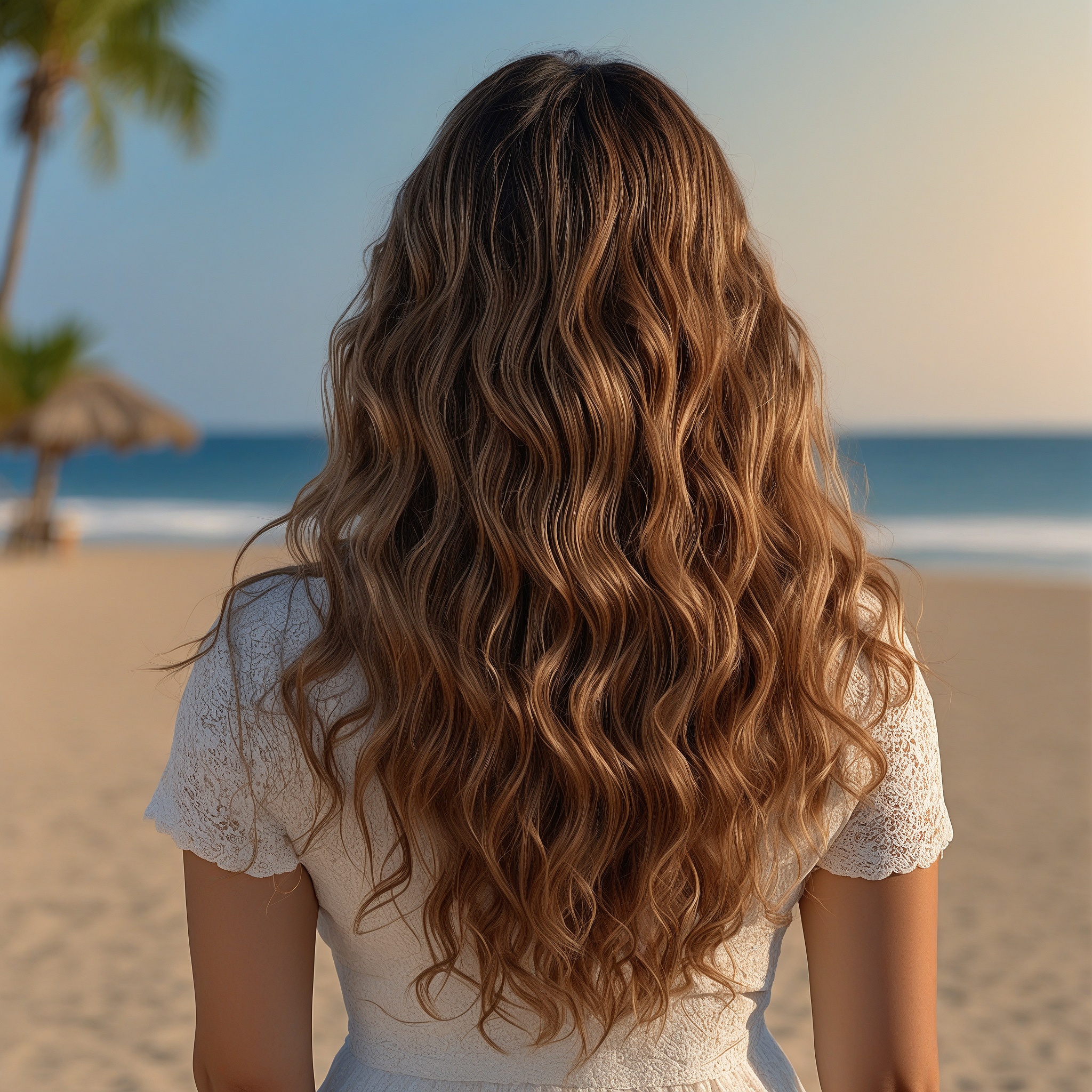 Mid-Lenght Wavy Balayage Bronde