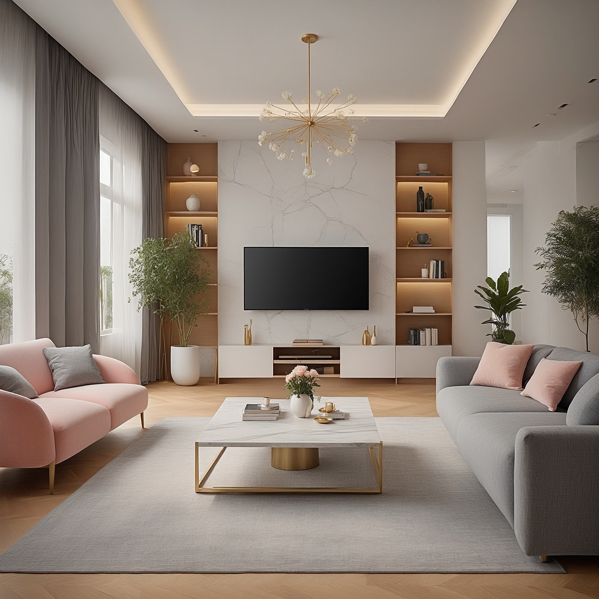 Modern Pastel Living Room