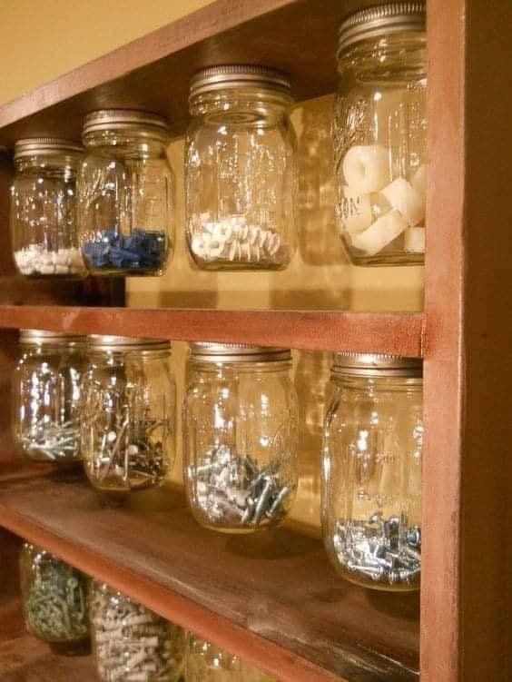 Nuts and Bolts Mason Jar Organizer