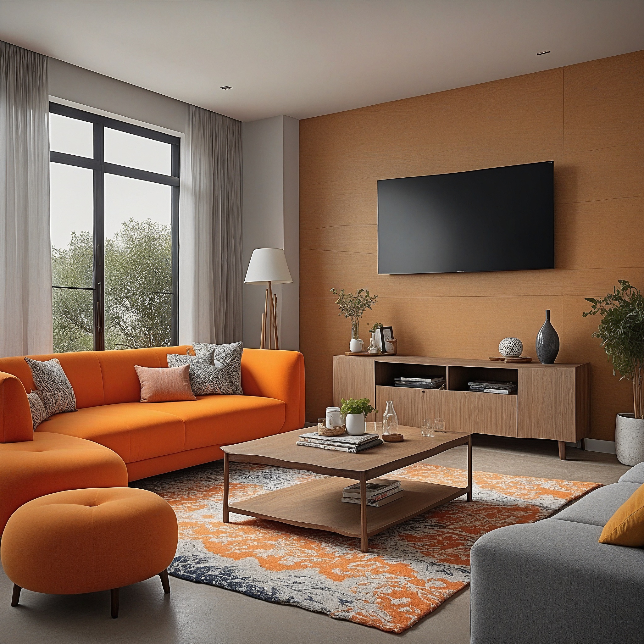 Orange Living Room