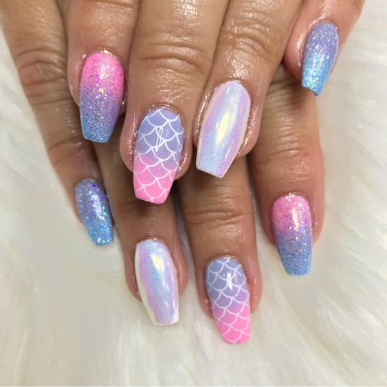 Pink And Purple Ombre With Pearl Shene