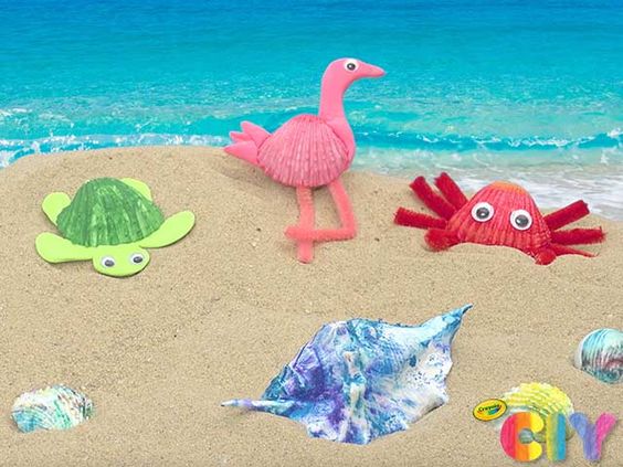 Pipe Cleaner Seashell Animal Crafts