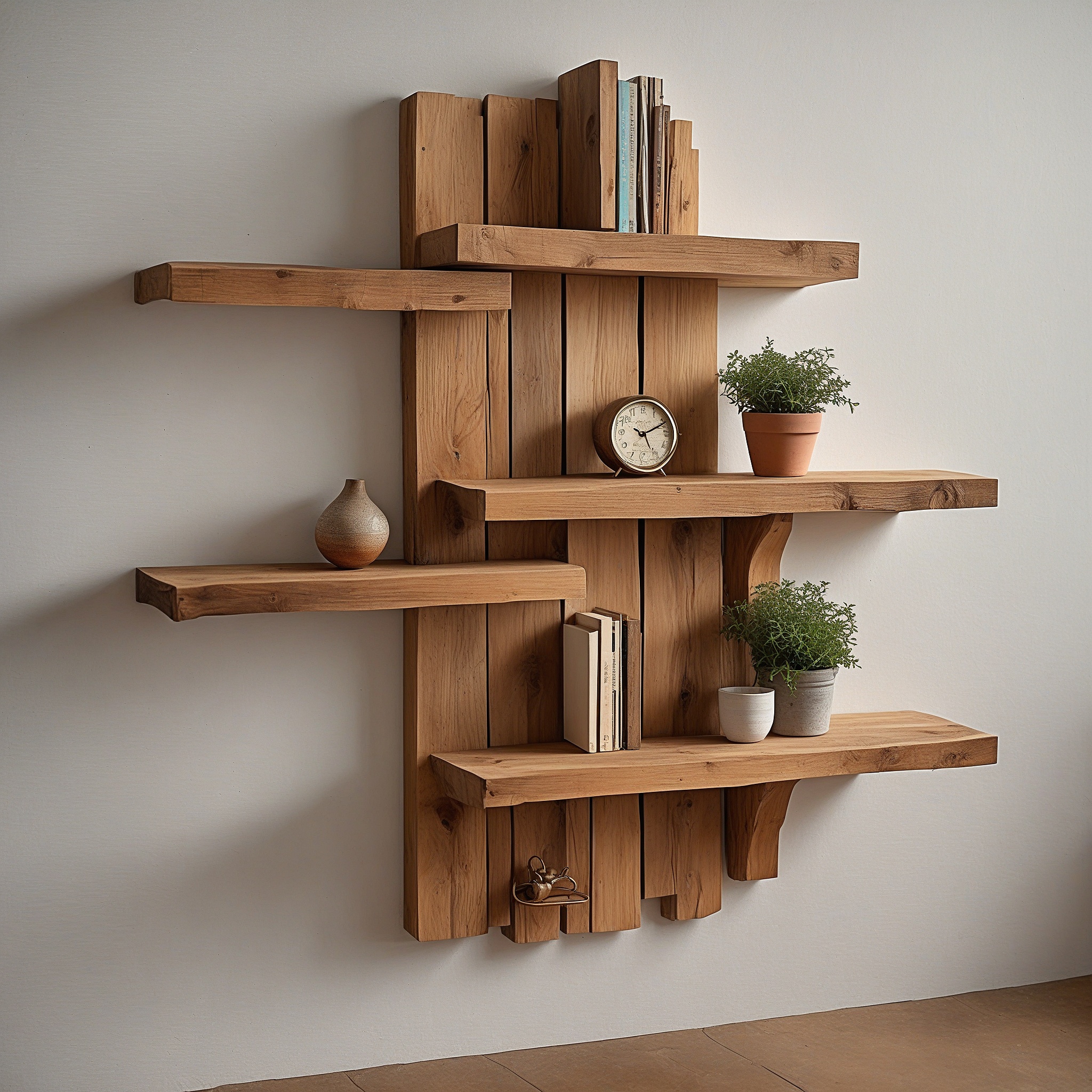 Reclaimed Wood Hanging Shelves