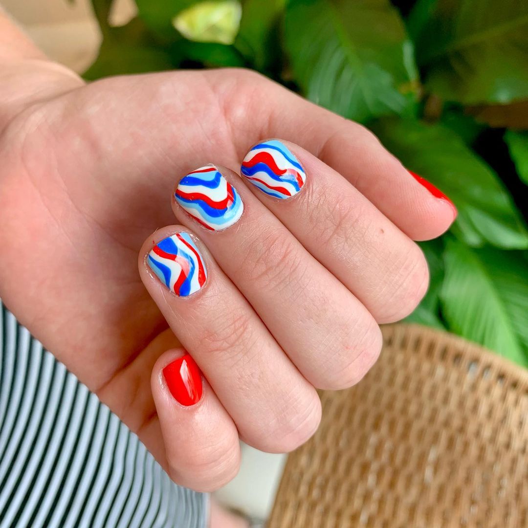 Red White And Blue Swirsl