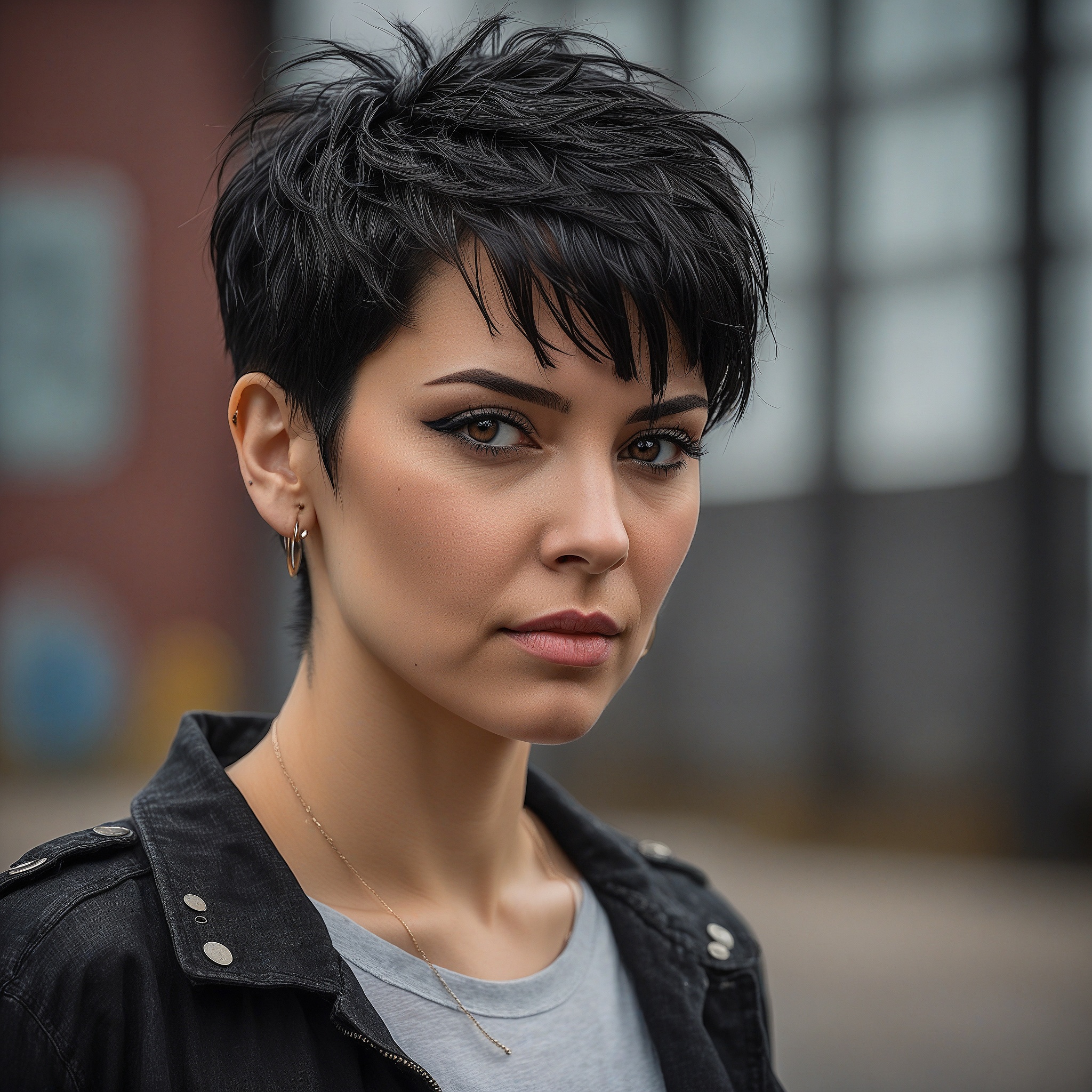 Spijey Razor Cut Black Pixie