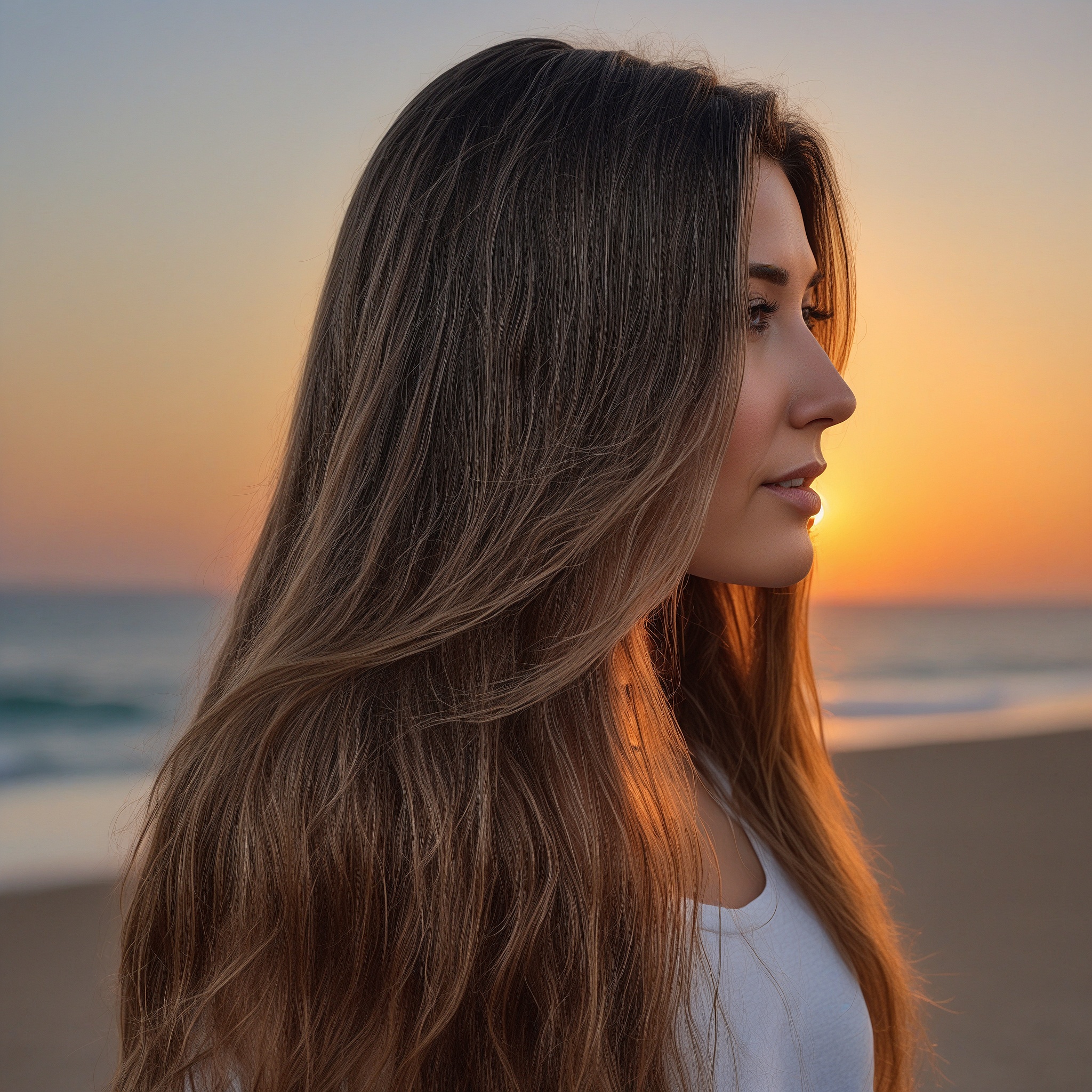 Straught Long Layered Light Brown Ombre