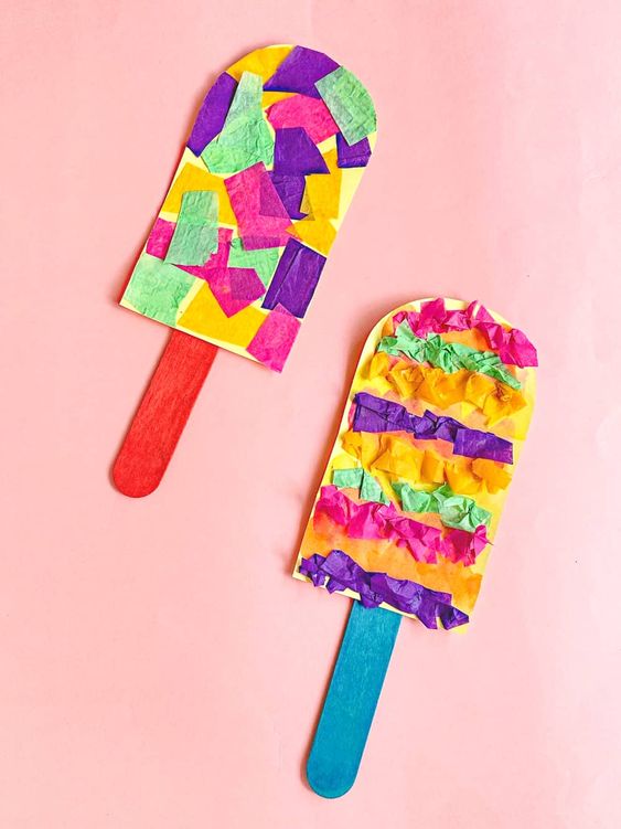 Tissue Paper Popsicle Craft