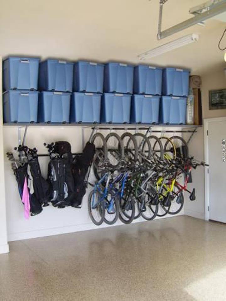 Vertical Bike Mounts With Storage Bin Shelf