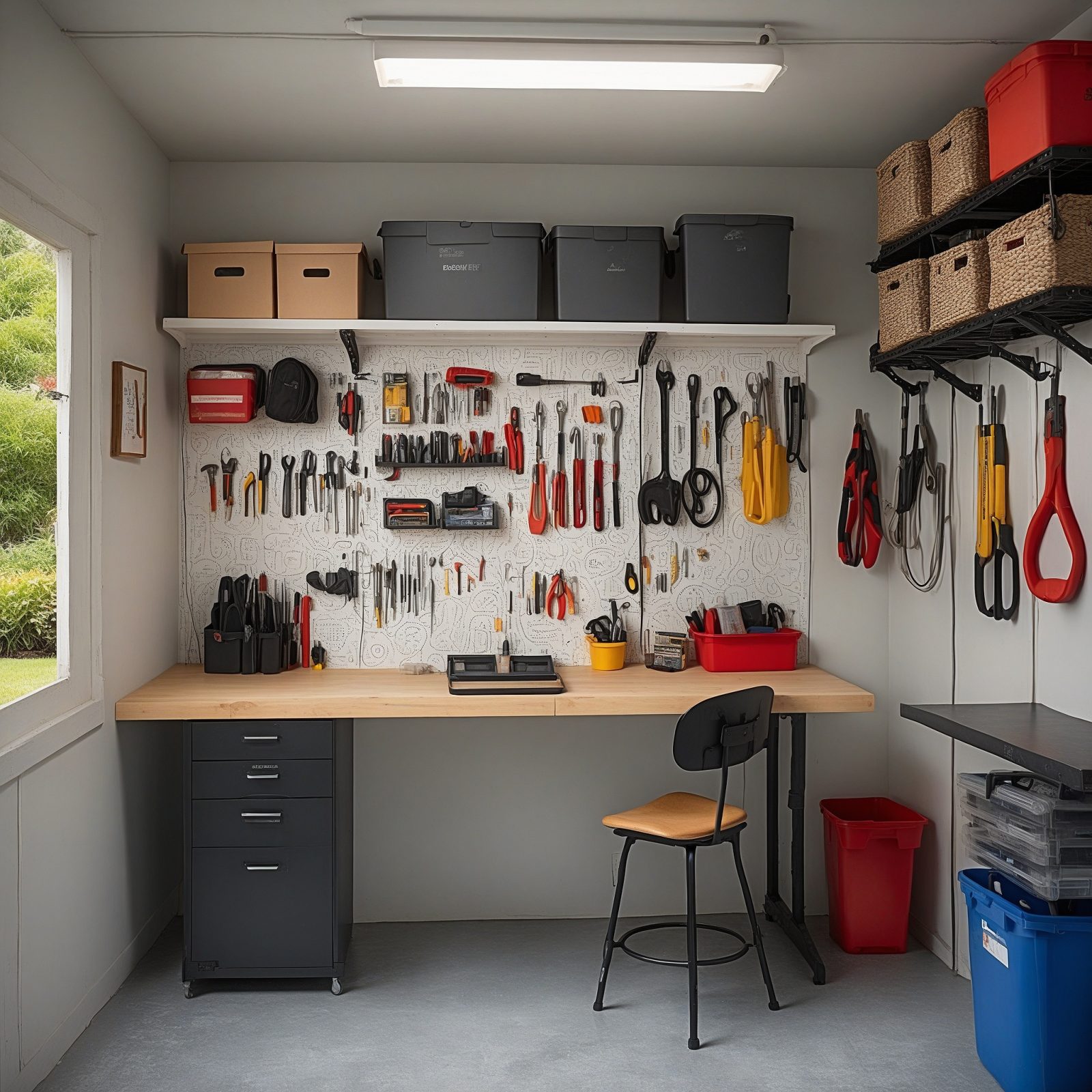 Wall Mounted Board And Small Work Bench