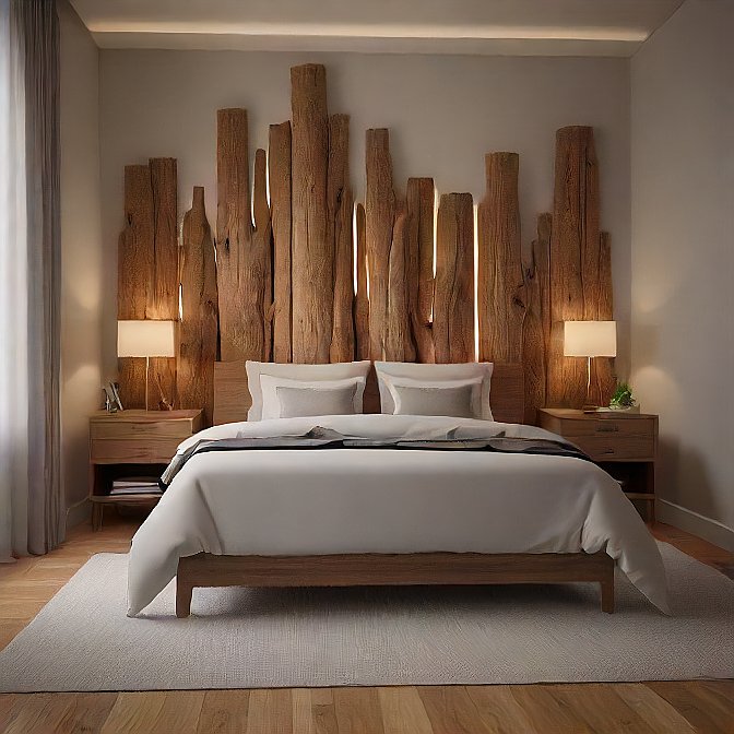 Wood Stump Backlit Headboard