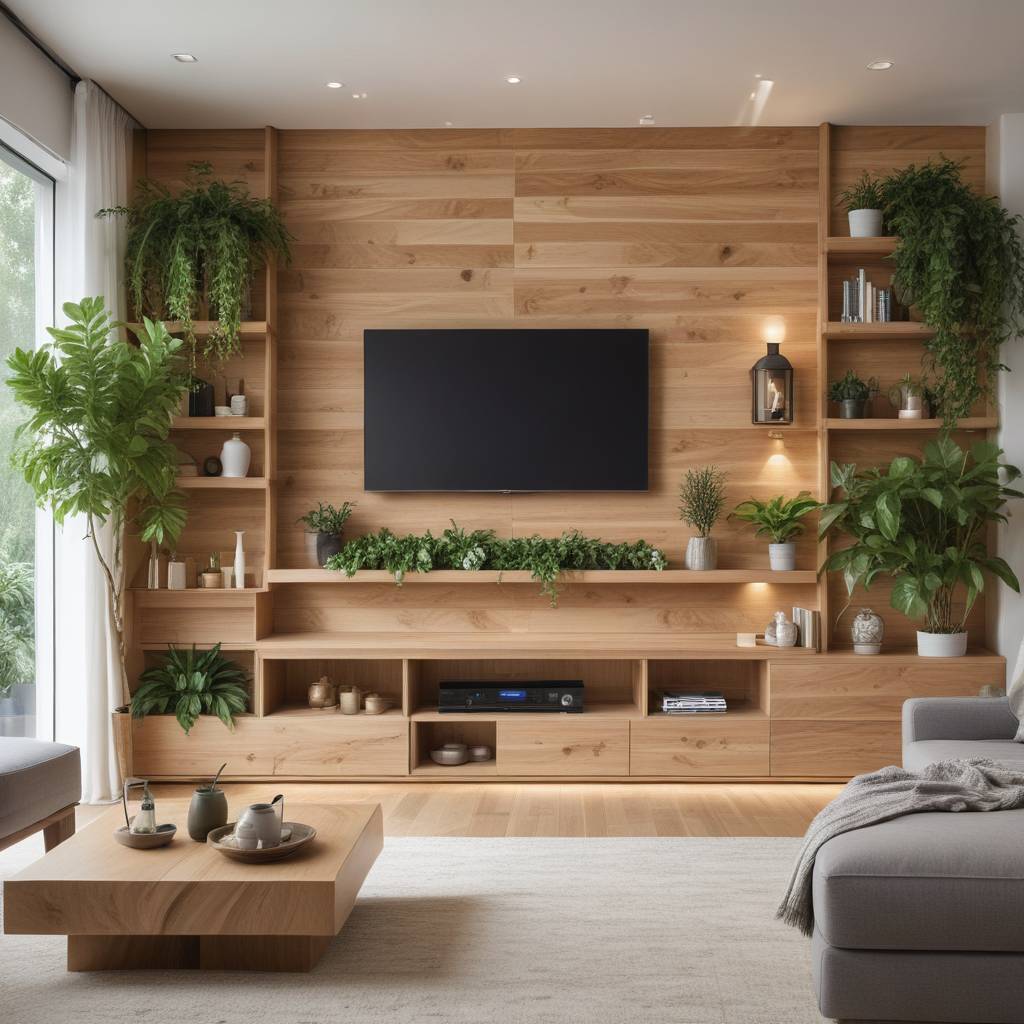 Wood Wall Unit With Shelves