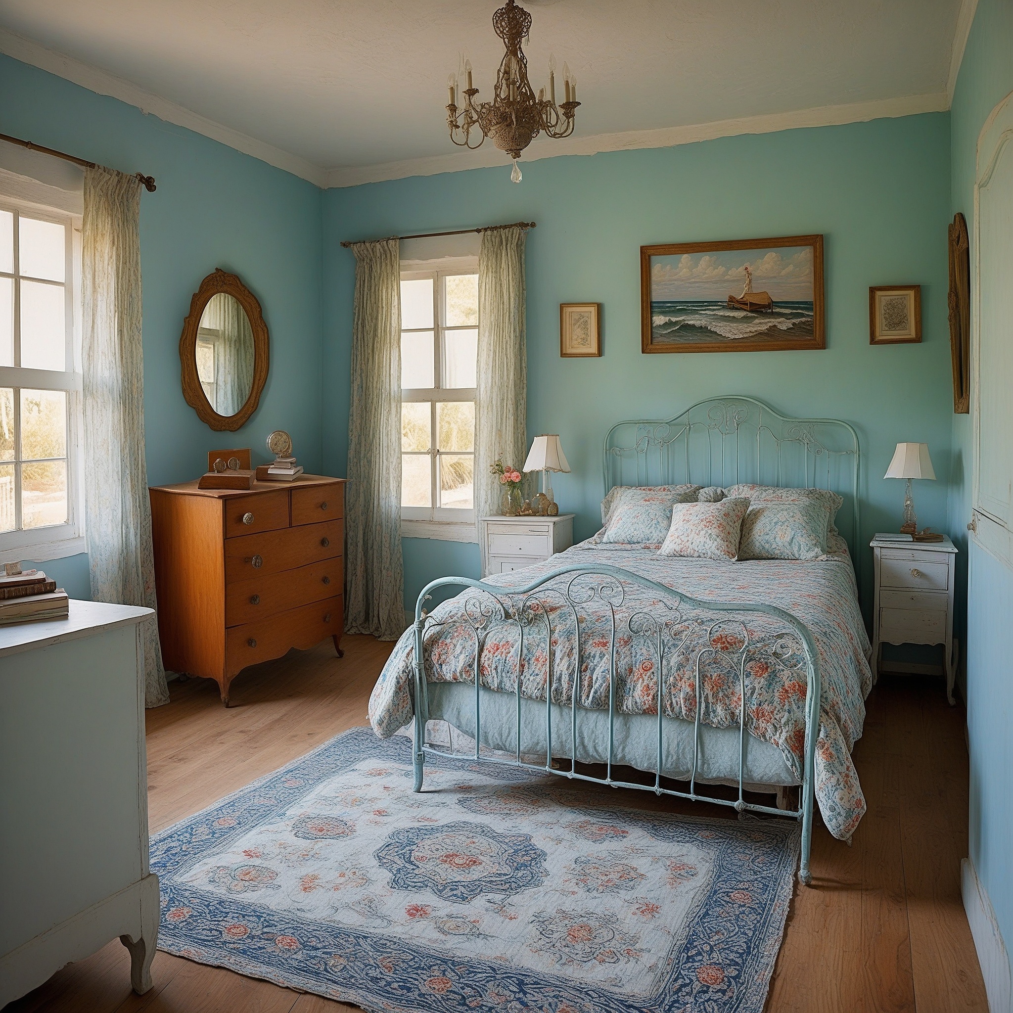 Antique Style Coastal Bedroom