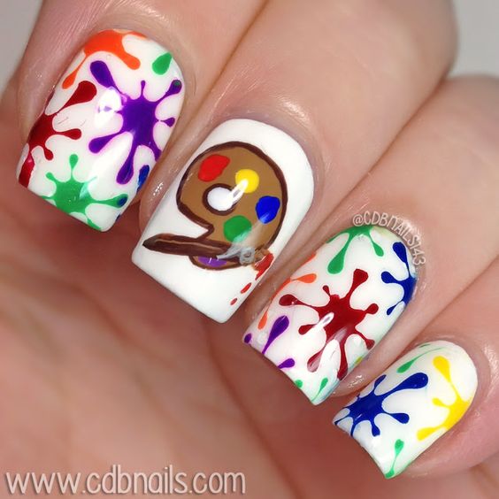 Artsy Color Splash Nails