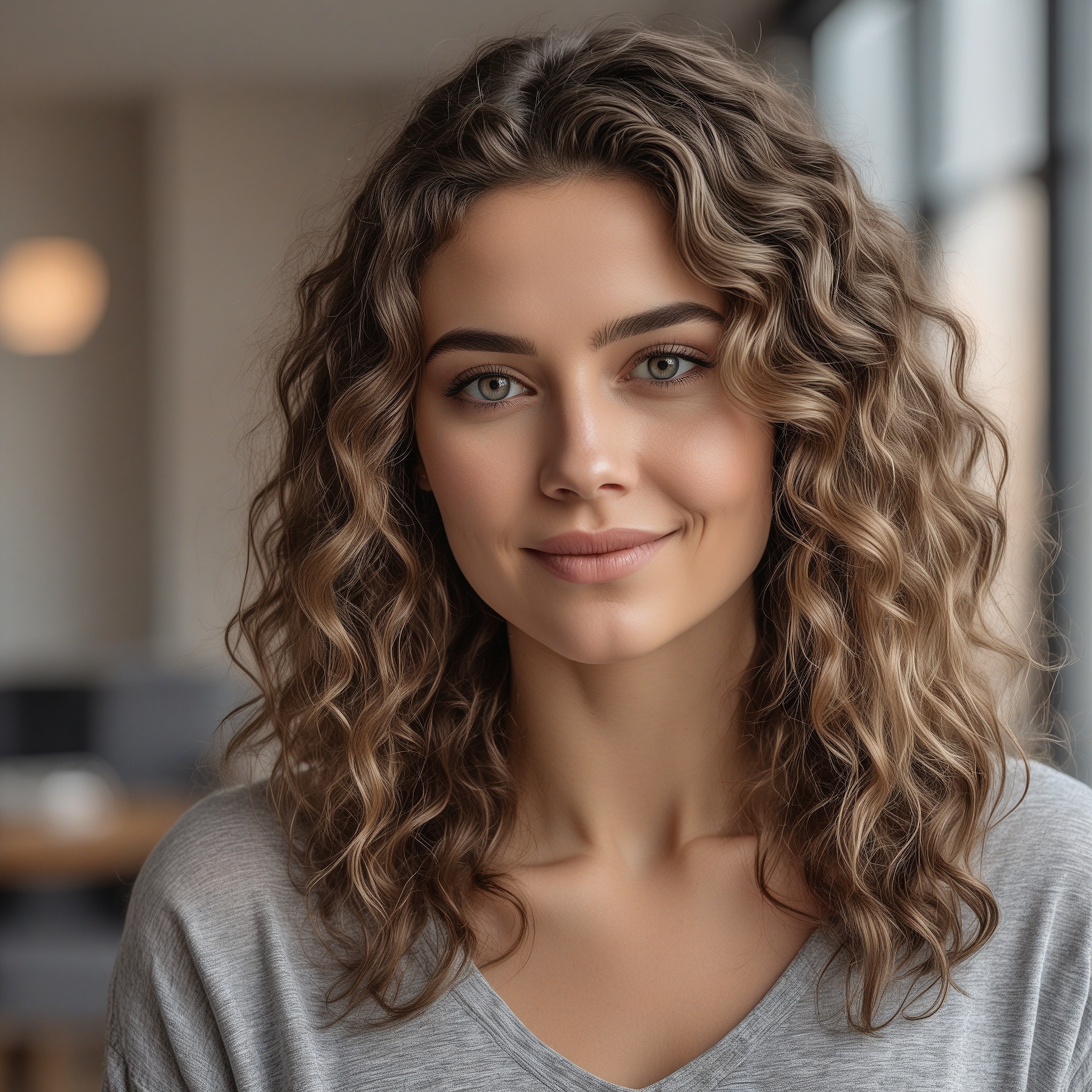 Ashy Brown Curly Hair