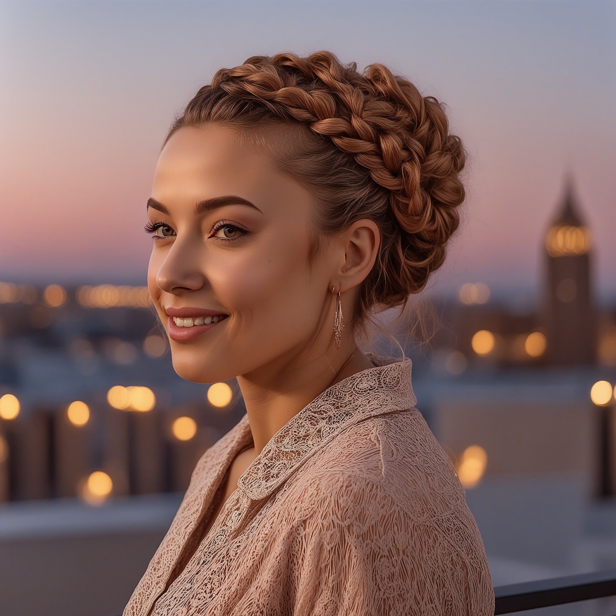 Braided Rose Gold Updo