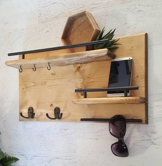 Coat Rack, Key Holder And Shelf