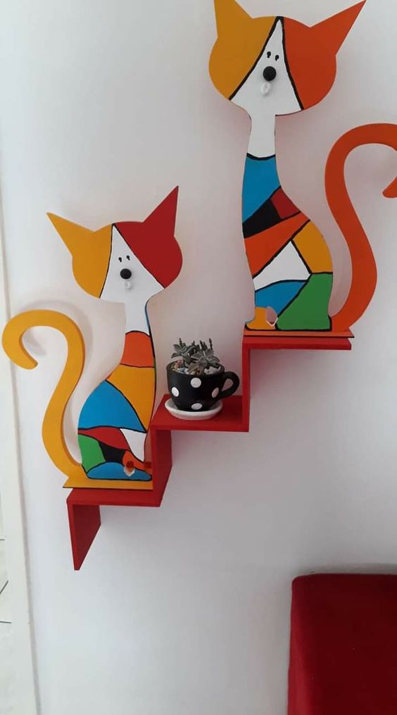 Colorful Cat Shelf