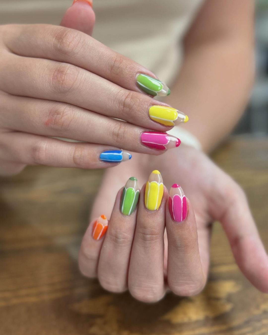 Colorful Pencil Nails