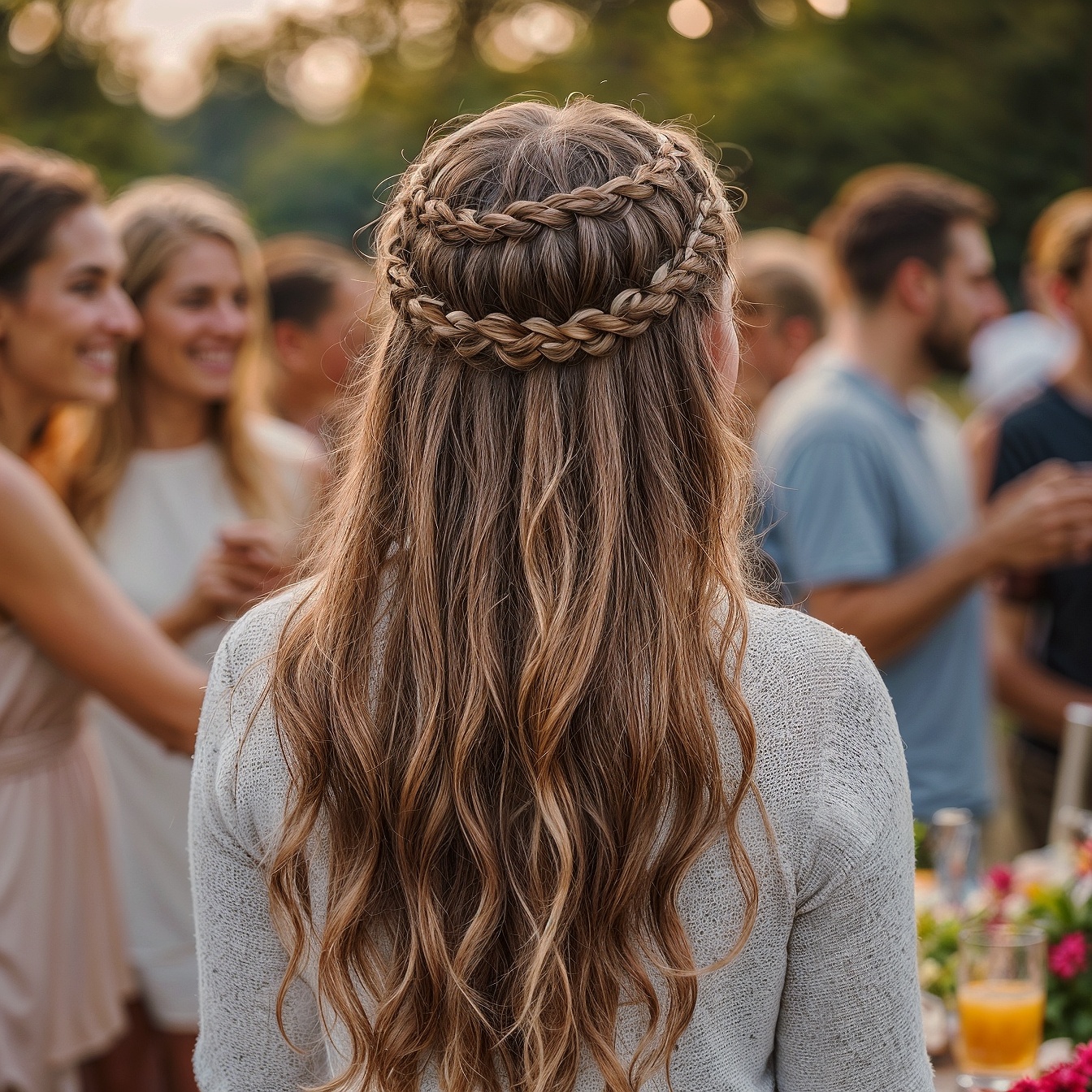 Double Waterfall Crown Braid