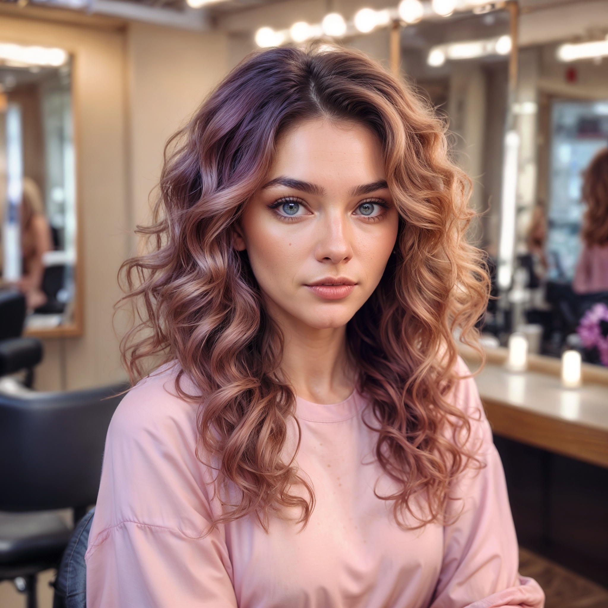 Lavander And Rose Gold Loose Curls