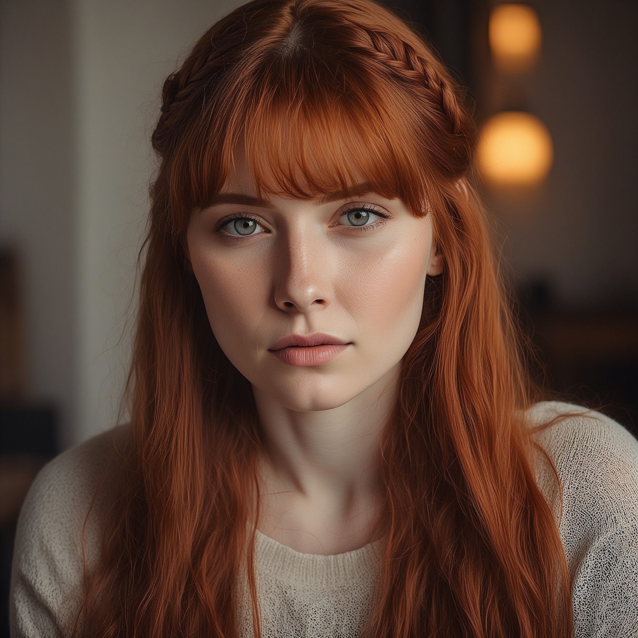 Long Red Hair With Crown Braid