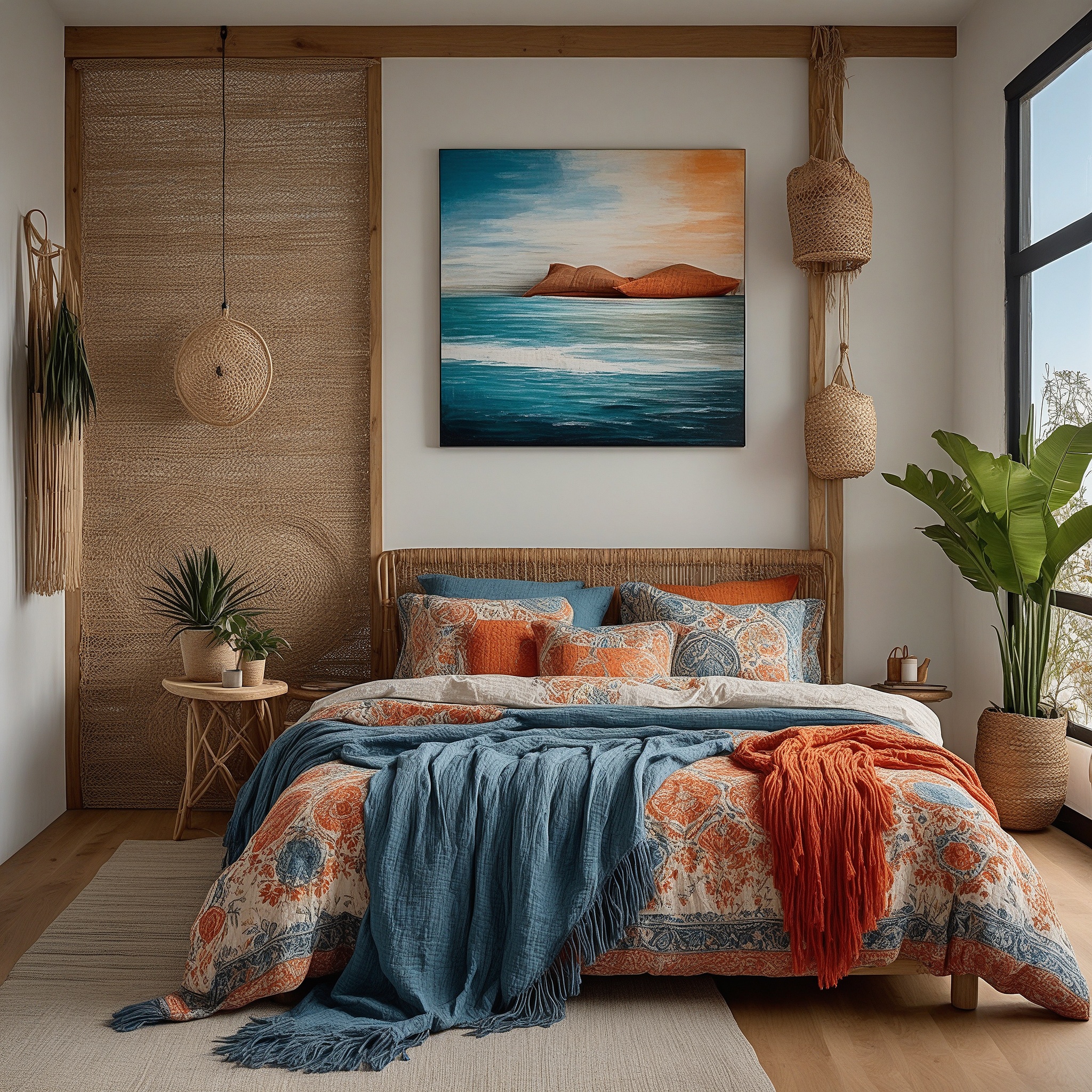 Modern Bohemian Coastal Bedroom