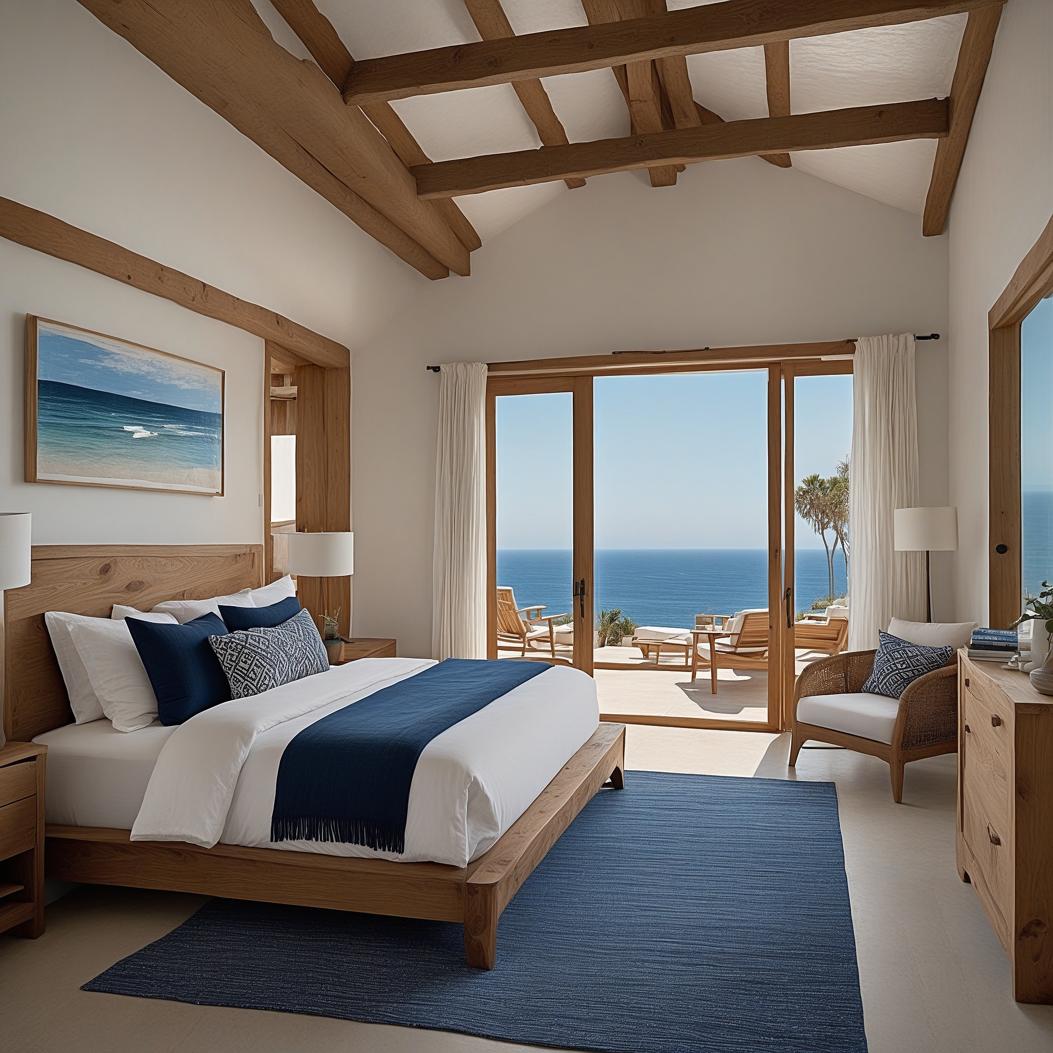 Modern Minimalist Ble Costal Bedroom