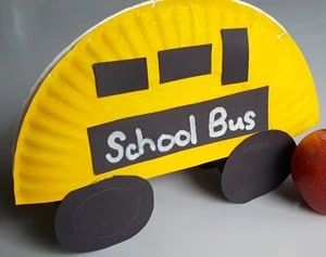 Paper Plate School Bus