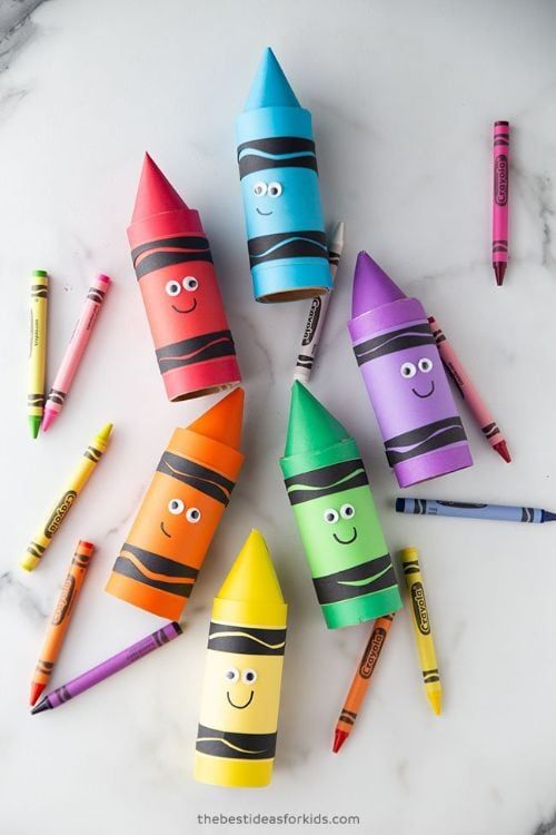 Toilet Paper Roll Crayons