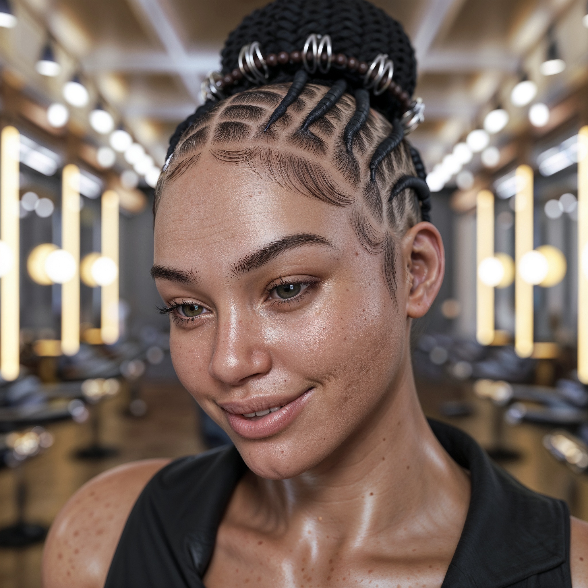 Twisted Cornrows Into High Elegant Bun