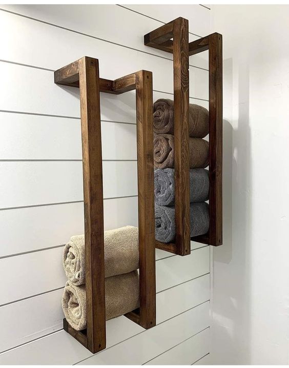 Wood Towel Organizer