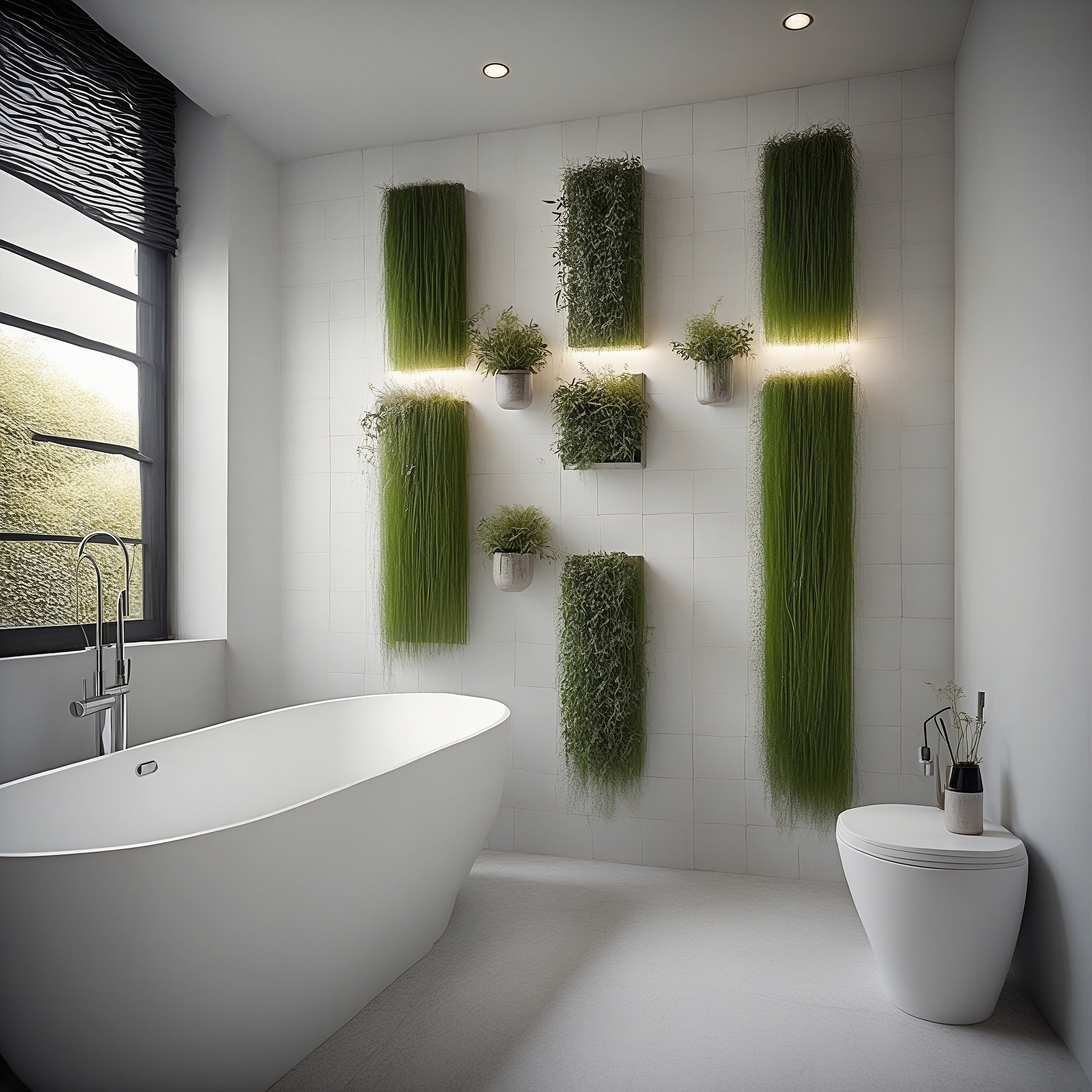 Chich Vertical Bathroom Garden With Herbs