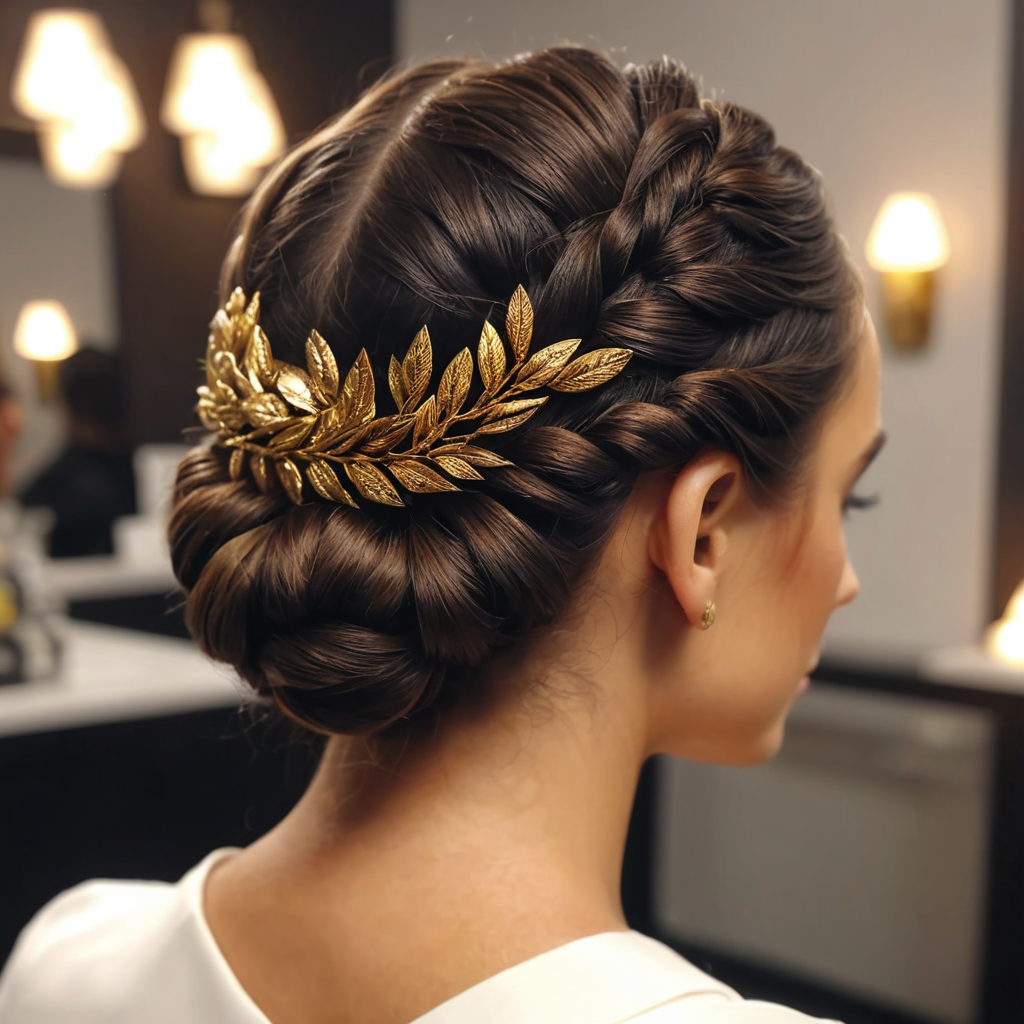 Chick Fishrail Braids Twisted Crown And Low Bun