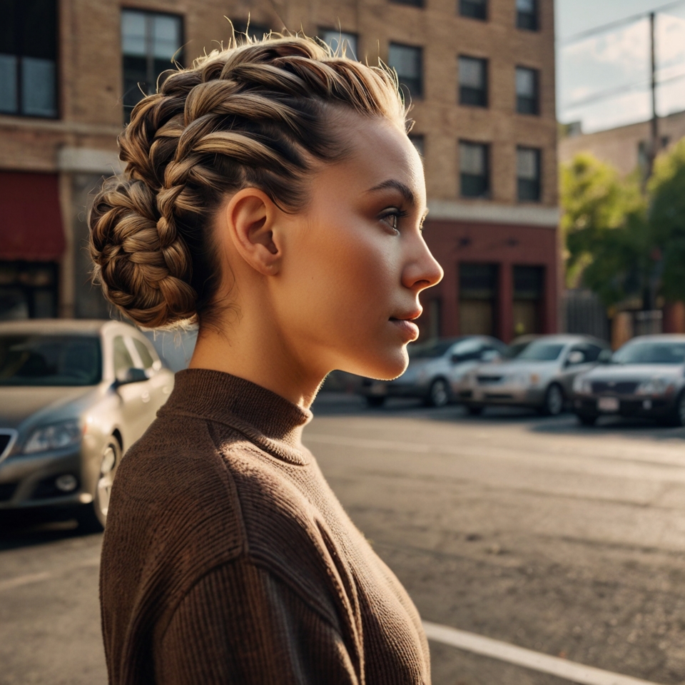 Chunky Dutch Braids With Braided Bun