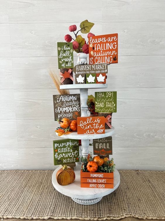 Fall Cards Tiered Tray Display