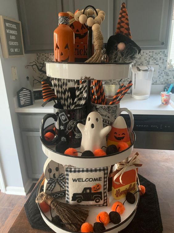 Fall Halloween Tiered Tray Display