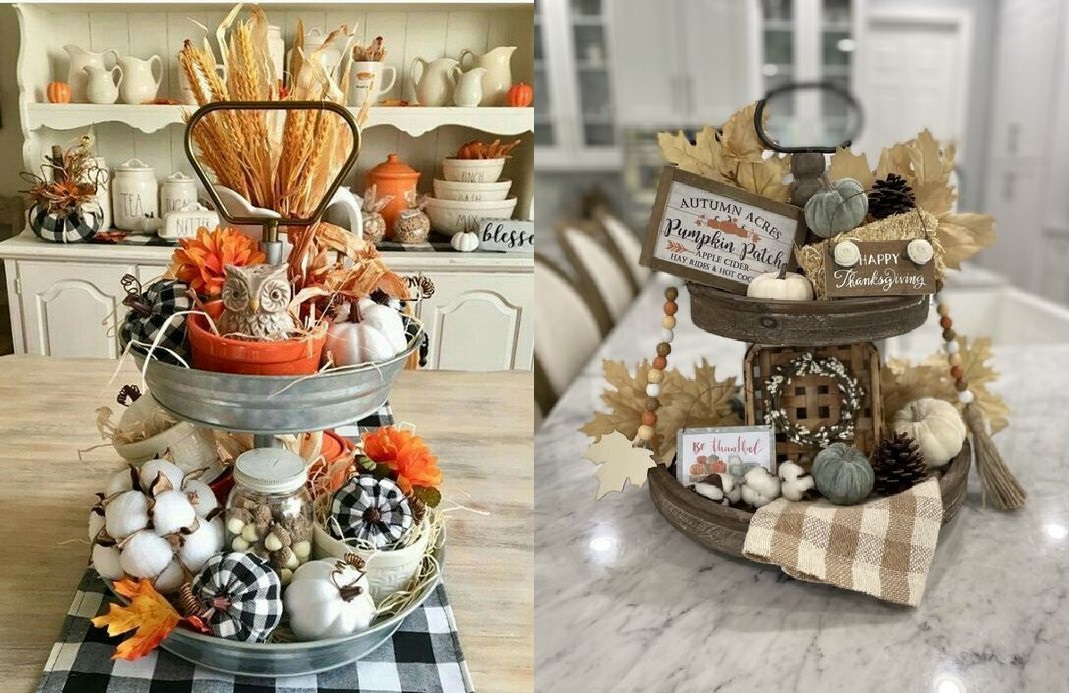 Fall Tiered Tray Display