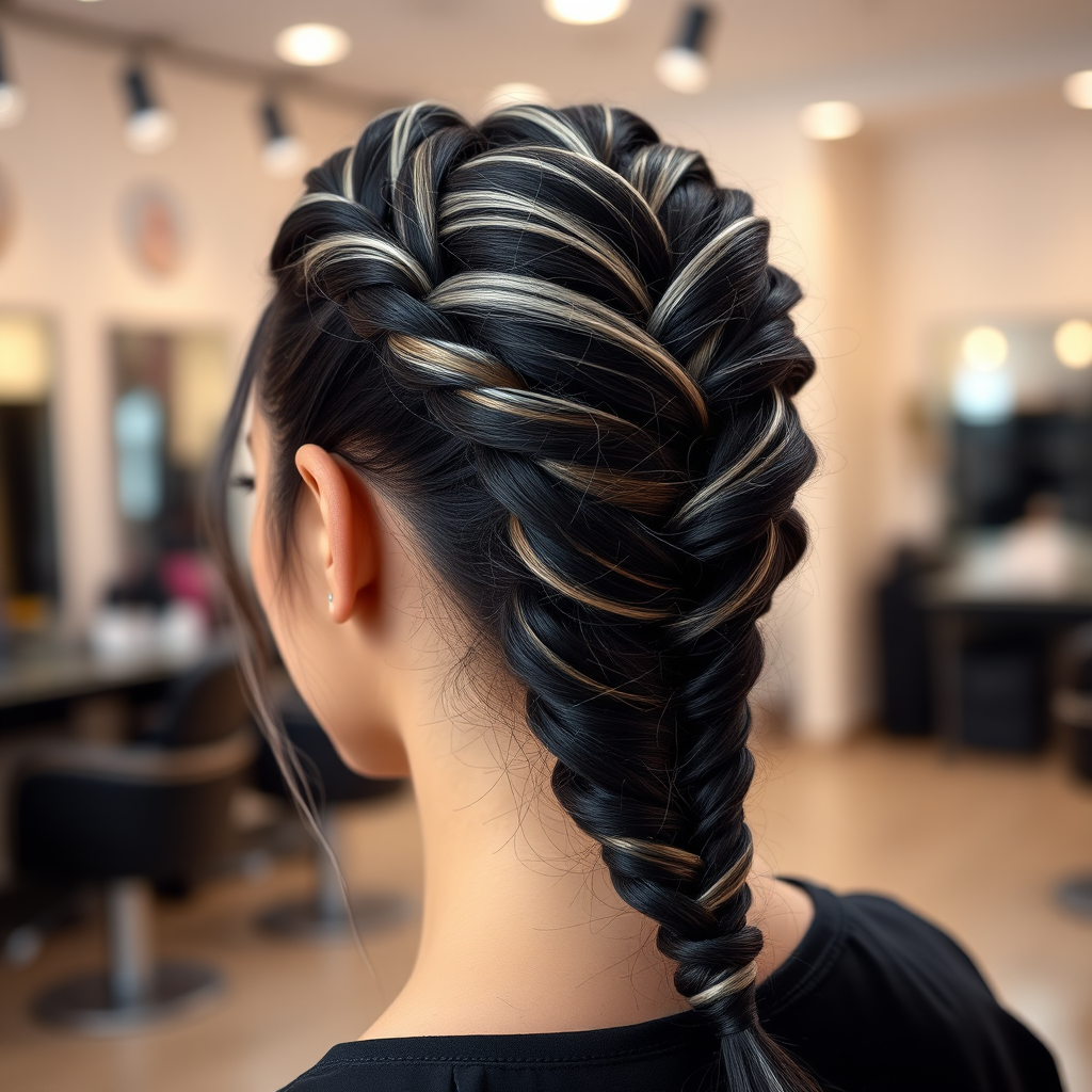 Fishtail Ponitail With Braided Crown