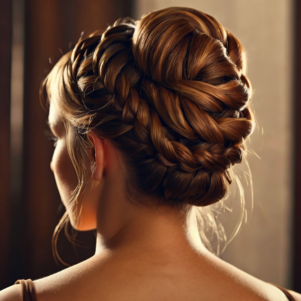 Interwoven Braid Into An Elegant Bun