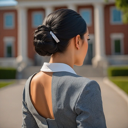 Jet Black Sleek Low Bun