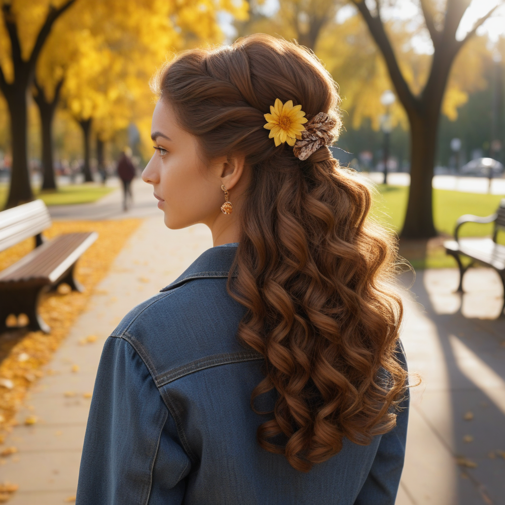 Long Honey Brown Loose Curls