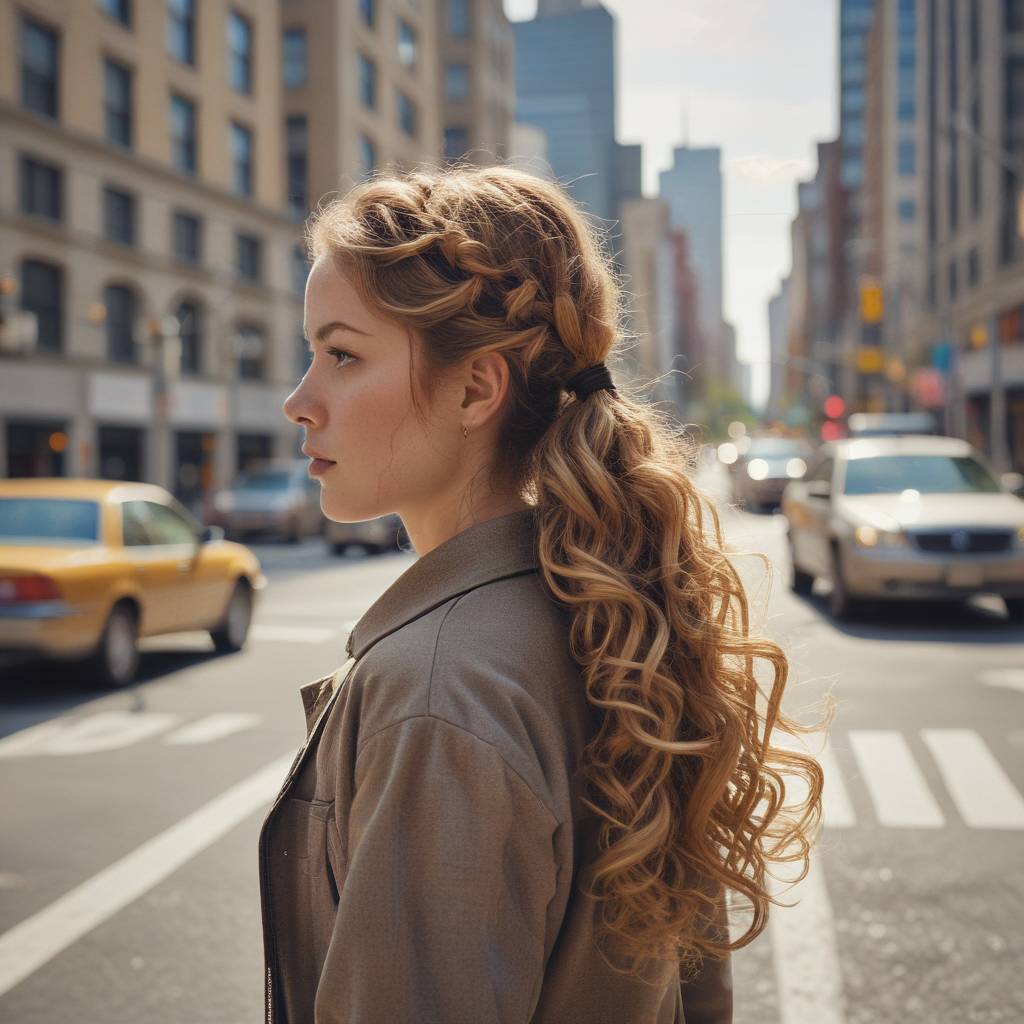 Long Honey Brown Pnytail With Blonde Highlights