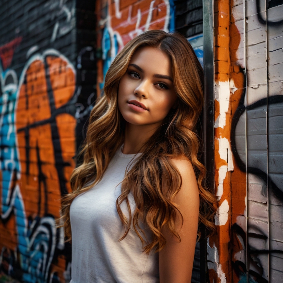 Long Loose Honey Brown Curls With Pumpkin Balayage