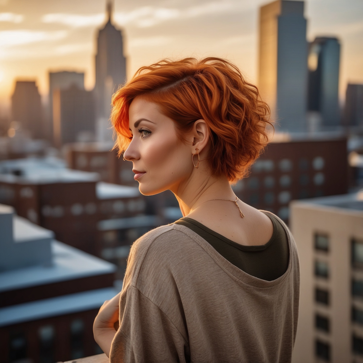 Long Pumpkin Spice Pixie With Cherry Red Highlights